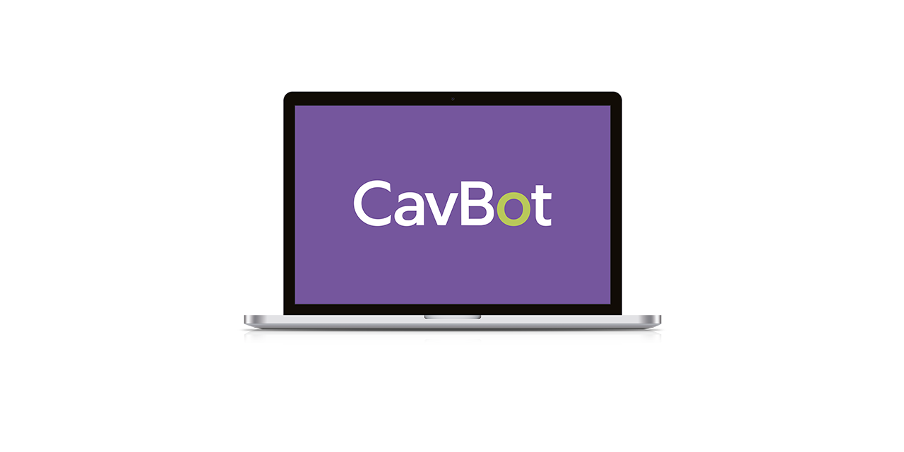 CavBot wordmark laptop mockup